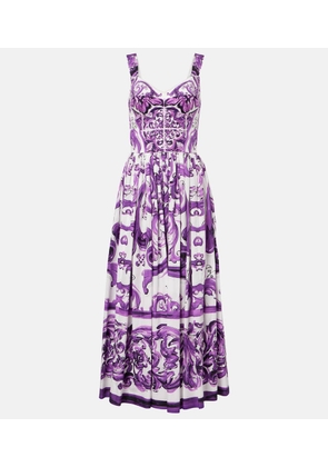 Dolce&Gabbana Majolica cotton corset maxi dress