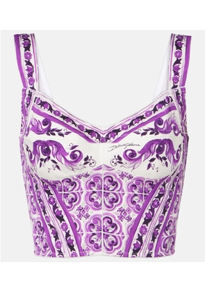 Dolce&Gabbana Majolica silk-blend bustier top