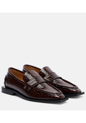 Ganni Studs croc-effect loafers