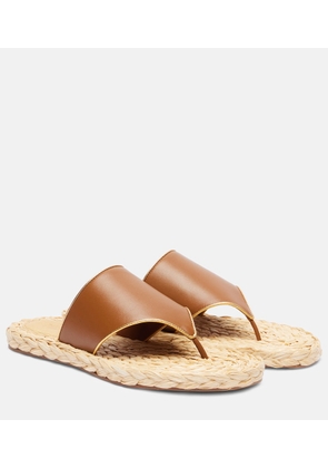 Paris Texas Amalfi leather-trimmed espadrille slides