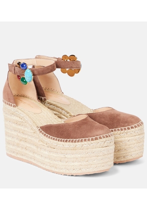 Gianvito Rossi Shanti 100 suede espadrille wedges