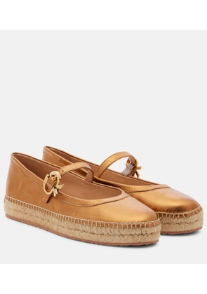 Gianvito Rossi Elda metallic leather espadrilles