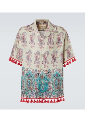 Valentino Paisley linen bowling shirt