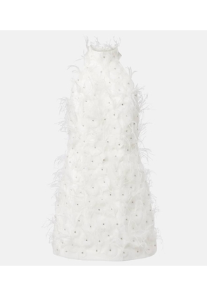 Rebecca Vallance Bridal Meha feather-trimmed minidress