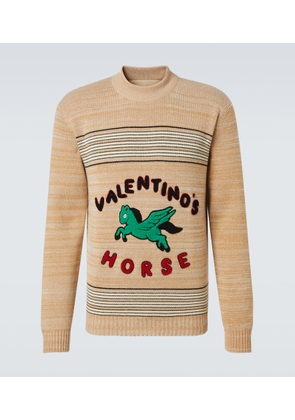 Valentino Logo wool and cotton sweater