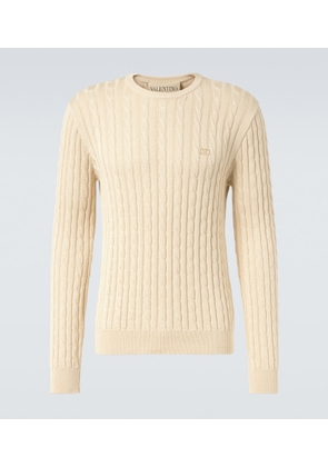 Valentino VLogo cable-knit cotton sweater