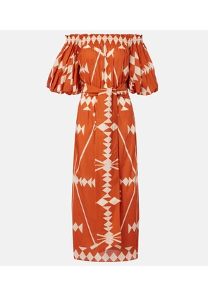 Johanna Ortiz Printed cotton poplin midi dress