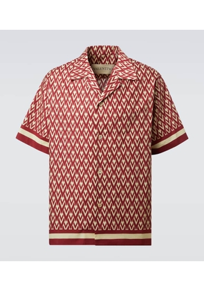 Valentino Toute La V cotton poplin bowling shirt