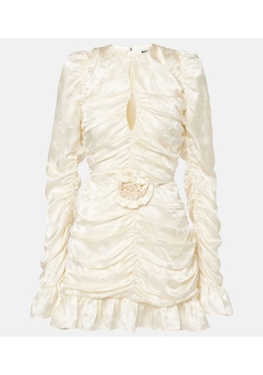 Rotate Bridal ruched silk satin minidress