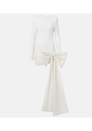 Rotate Bridal bow-detail sequined minidress