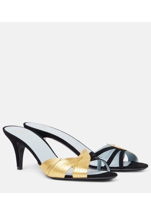 Valentino Garavani Foliefoliage 65 suede and leather sandals