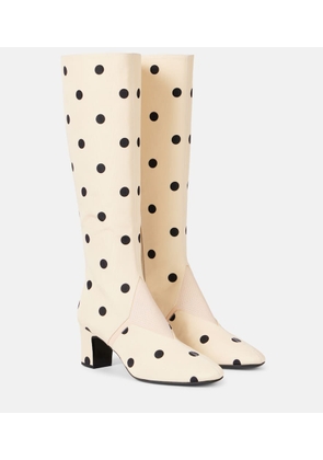 Valentino Garavani Equivoque 60 leather-trimmed knee-high boots