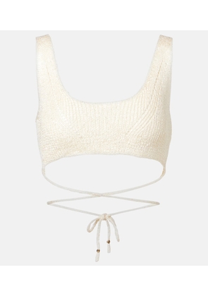 Bananhot Alma sequined knitted bikini top