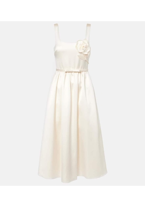 Self-Portrait Bridal floral-applique satin midi dress