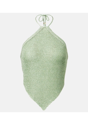 Bananhot Liz sequined knitted halterneck top