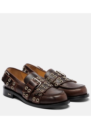 Mach & Mach Buckle Belt leather loafers