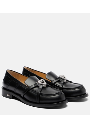 Mach & Mach Double Heart leather loafers