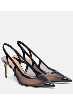 Malone Souliers Aubrey 70 mesh slingback pumps
