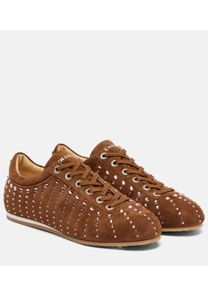 Mach & Mach Ballet Runner embellished suede sneakers