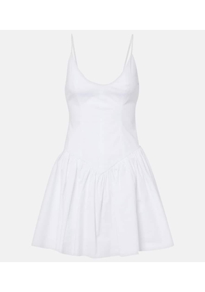 Staud Phare ruched cotton poplin minidress