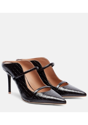Malone Souliers Maureen 85 croc-effect leather pumps
