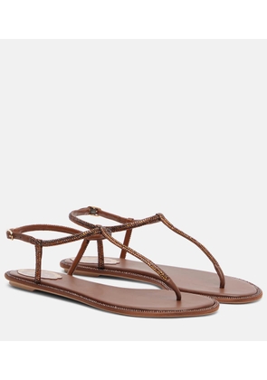 Rene Caovilla Diana embellished satin thong sandals