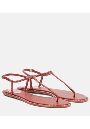 Rene Caovilla Diana embellished satin thong sandals