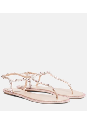 Rene Caovilla Diana embellished satin thong sandals
