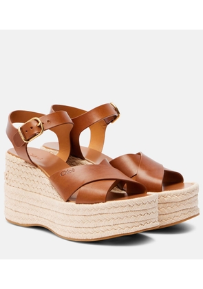 Chloe Isla leather espadrille wedges