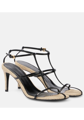 Khaite Cage 75 leather raffia-trimmed sandals