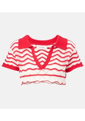 Bananhot Coco cropped cotton-blend crochet top