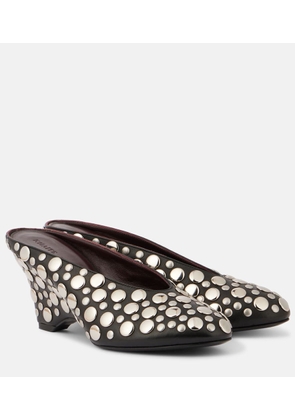 Khaite Cloak 75 studded leather wedge mules