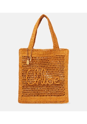 Chloe Summer Banana raffia tote bag