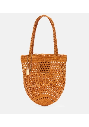 Chloe Summer Banana Small raffia shopper