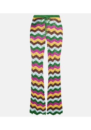 Bananhot Kim crochet cotton-blend straight pants