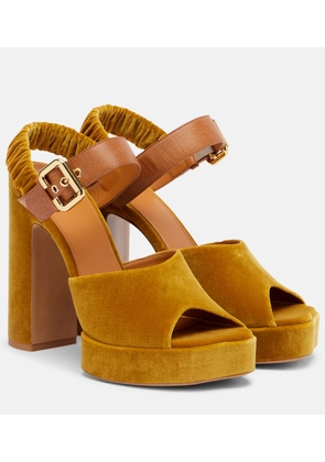 Chloe Aria 95 velvet platform sandals