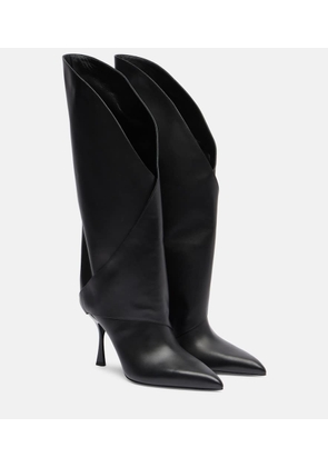 Balmain Twist 95 leather knee-high boots