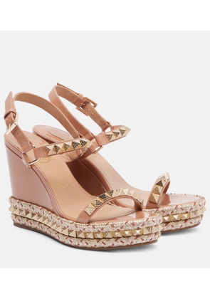 Christian Louboutin Pyraclou 110 leather espadrille wedges