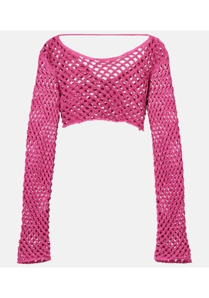 Bananhot Magen crochet cotton-blend crop top