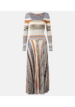 Missoni Knitted pleated striped maxi dress