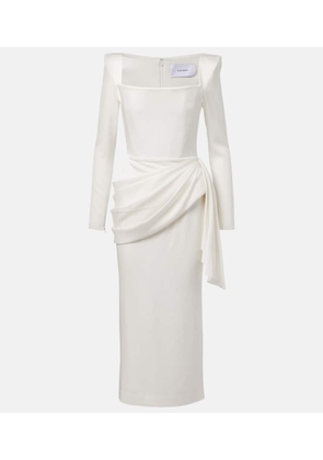 Alex Perry Bridal draped crepe satin bustier gown