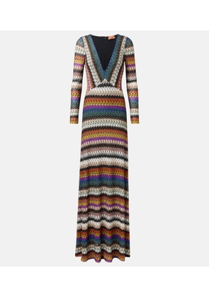 Missoni Striped lame maxi dress