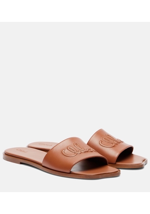 Chloe Flower leather slides