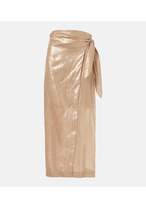 Brunello Cucinelli Coated cotton wrap skirt