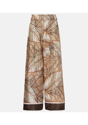 Brunello Cucinelli Printed silk wide-leg pants