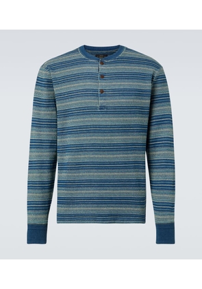 RRL Cotton jacquard Henley shirt