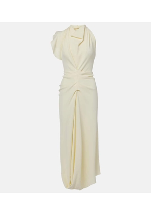 Victoria Beckham Gathered satin crepe midi dress
