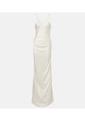 Victoria Beckham Draped crepe satin slip dress
