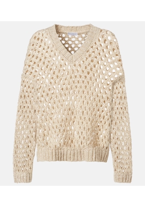 Brunello Cucinelli Sequined silk and linen-blend sweater