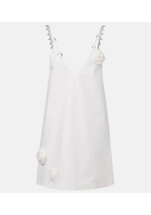 Area Embellished floral-applique minidress